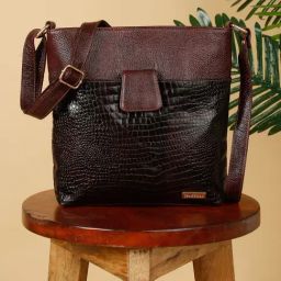 Teakwood Leathers Brown Textured Sling Handbag-13