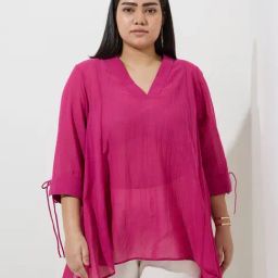 Gia by Westside Fuchsia Asymmetrical Blouse-picture-30