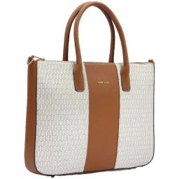 Lavie Luxe Off White LX Mono Raily Pro Tote Handbag-16