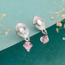 GIVA 92.5 Sterling Silver Shimmer & Shine Drop Earrings-image-6