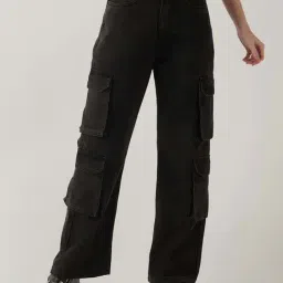 Bewakoof Black Cotton Flare Fit Jeans-picture-23
