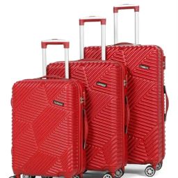Teakwood Leathers Red Geometric Large Hard Sided Checked Luggage Set of 3 - 55, 65, 75cm-image-62