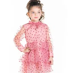 Cherry Crumble By Nitt Hyman Kids Pink Printed Dress-image-82