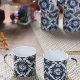 Goodhomes Blue Bone China Coffee Mugs (220 ml) - Set of 6-42