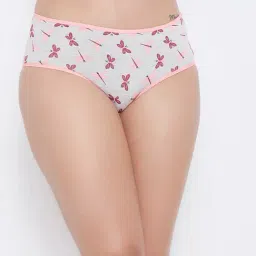 Clovia Grey Printed Hipster Panty-image-4
