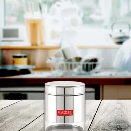 HAZEL Silver Stainless Steel Kitchen Storage Jar (2500 ml) - Set of 1-24