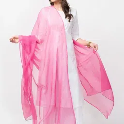 Fabindia Pink Plain Dupatta-picture-19