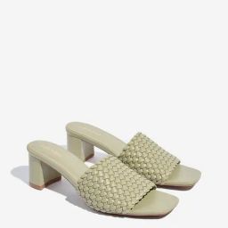 LUNA BLU by Westside Sage Woven-Textured Block Sandals-image-99