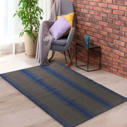 Saral Home Grey & Navy Polypropylene Large Antiskid & Washable Power Carpet-image-35