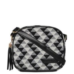 KLEIO Black Textured Small Sling Handbag-33