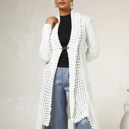 Soch Self Design Longline Acrylic Open Front Shrug-28