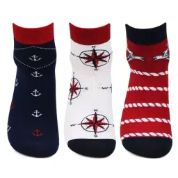 Bonjour Multicolor Cotton Printed Socks - Pack of 3-picture-5