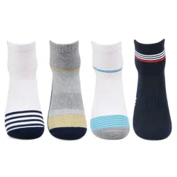 Bonjour Multicolor Cotton Striped Socks - Pack of 4-image-66