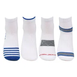 Bonjour Multicolor Cotton Striped Socks - Pack of 4-image-57