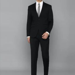 Louis Philippe Black Slim Fit Three Piece Suit-image-103