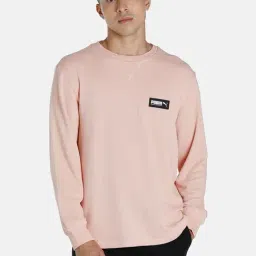 Puma Pink Cotton Relaxed Fit Logo Printed Sweatshirts-18
