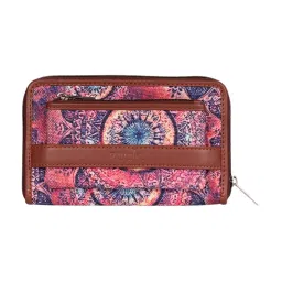 ZOUK Space Chakra Pink Printed Zip Around Wallet for Women image 2