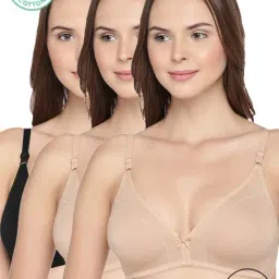 Inner Sense Beige & Black Half Coverage T-Shirt Bra - Pack of 3-image-84