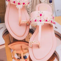 NR by Nidhi Rathi Women's Pink Toe Ring Sandals-image-91