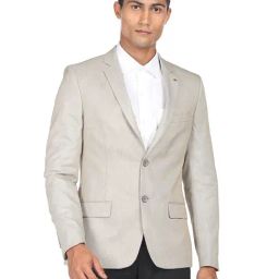 AD by Arvind Beige Regular Fit Notch Lapel Blazer-image-85