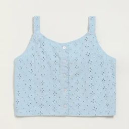 Utsa Kids by Westside Blue Schiffli Design Top-image-8