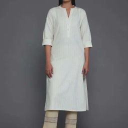 Libas Off-White Cotton Striped Straight Kurta-54