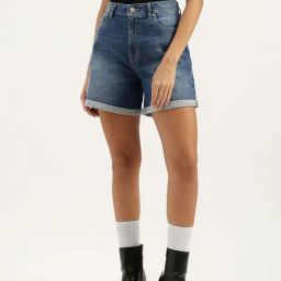 United Colors of Benetton Blue Plain Shorts-image-48