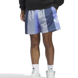 Adidas Originals Grey Relaxed Fit Striped Sports Shorts-image-36