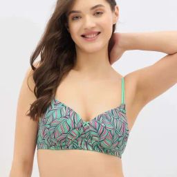 Clovia Green Regular Fit Printed Bra-image-73