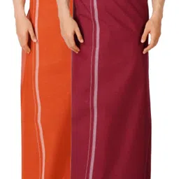 Ethazh Men Pack of 2 Cotton Dhotis-image-78