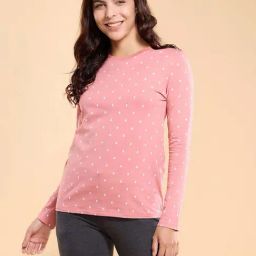 Enamor Pink Cotton Printed T-Shirt-image-11