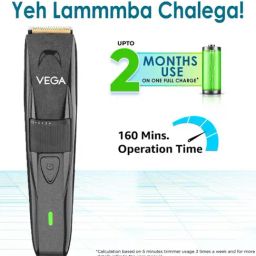 Vega P2 Beard Trimmer for Men with 160 Mins Runtime, Titanium Blades & 40 Length Settings (VHTH-26) image 4