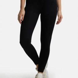 Jockey MW12 Women's Tactel Microfiber Elastane Performance Active Wear Leggings with Side Pockets-image-36