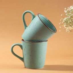 Urban Space Ocean Green Ceramic Coffee Mug (320ml) - Set of 2-image-67