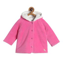 MINIKLUB Girls Pink Solid Full Sleeves Jacket-image-71