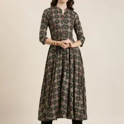SHOWOFF Black Cotton Printed Kurta-picture-32