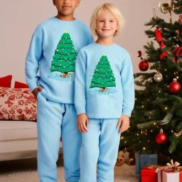 Cherry Crumble By Nitt Hyman Unisex Sky Blue Night Suits-image-62