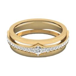 SHINE ETERNAL Lab Grown Diamond 18k (750) Yellow Gold Lumen Band Ring for Men-picture-15