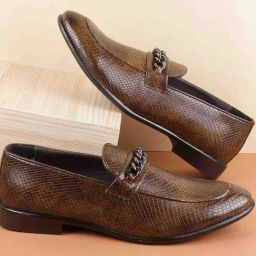 Mochi Men's Tan Formal Loafers-image-61