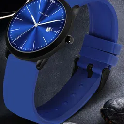 Provogue Men Metal Dial & Silicon Straps Analogue Watch AK-SLICON-40001 BLUE-35