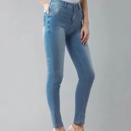 Miss Chase Blue Skinny Fit High Rise Jeans-image-40