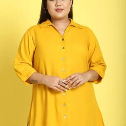 theRebelinme Yellow Solid Shirt-image-107