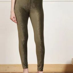 Biba Olive Green Cotton Fitted Leggings-image-10
