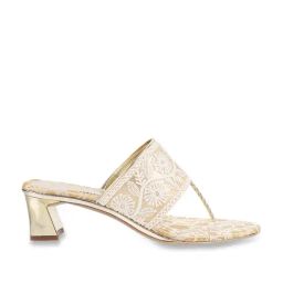 Metro Women's Gold T-Strap Sandals-image-74