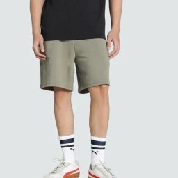 Puma Brown Cotton Relaxed Fit Sports Shorts-image-33