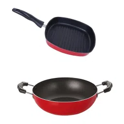Nirlon Red Aluminium Non-Stick Cookware Utensils Combo Set with Bakelite Handle image 1