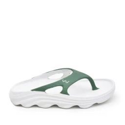 Doubleu Men's White & Military Green Flip Flops-picture-27