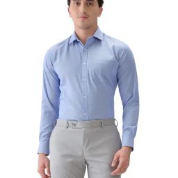 Park Avenue Blue Slim Fit Striped Formal Shirt-picture-39