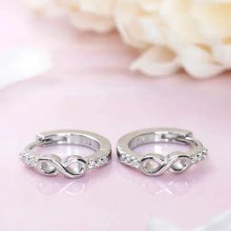 Zavya Infinite Radiance Loops Rhodium-Plated 925 Sterling Silver Hoops-image-28