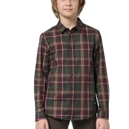 Jack & Jones Junior Green & Maroon Cotton Chequered Full Sleeves Shirt-image-59